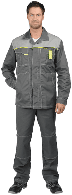 Куртка мужская ТУРБО удлиненная от механических воздействий и ОПЗ, серая