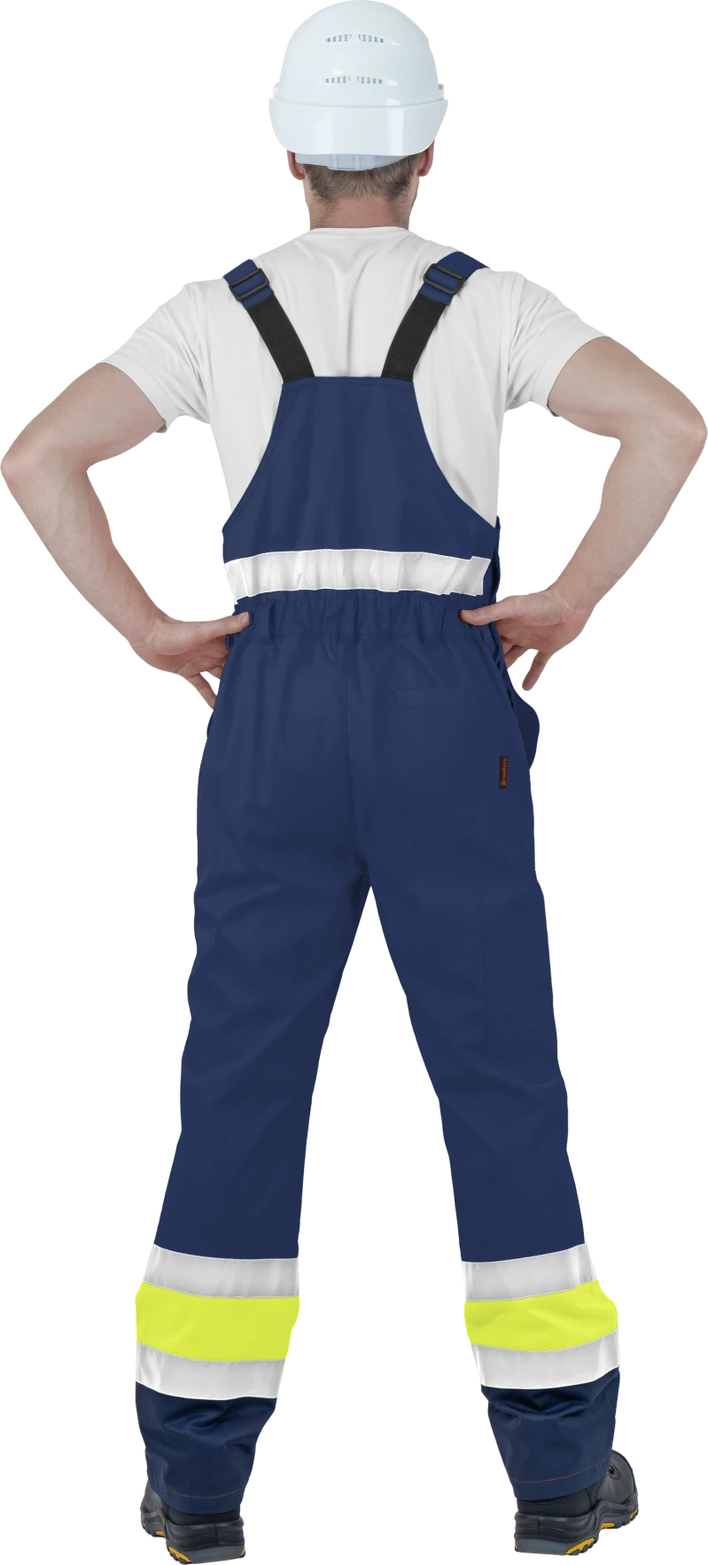 Костюм мужской БРАЙТ сигнальный, от механических воздействий и ОПЗ (куртка, полукомбинезон), флуоресцентный желтый/синий Кос 773