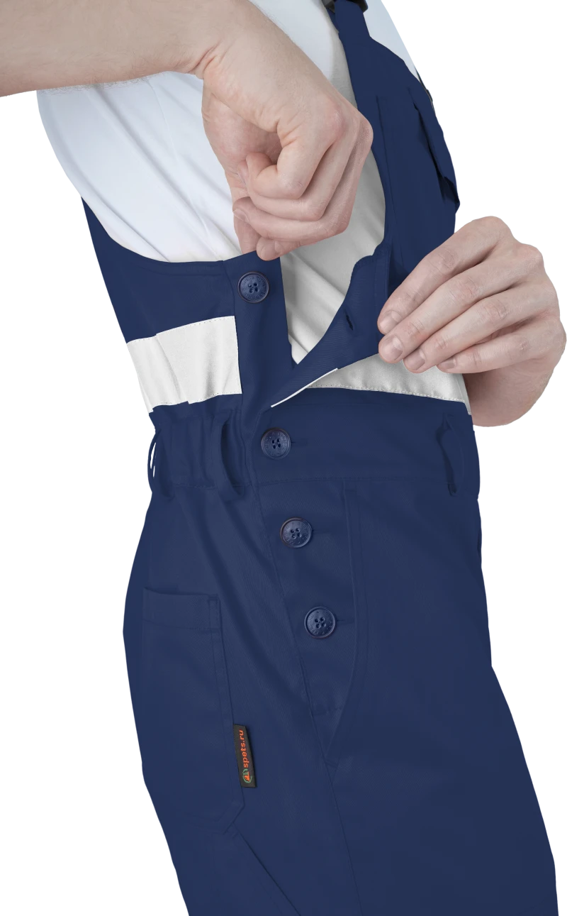 Костюм мужской БРАЙТ сигнальный, от механических воздействий и ОПЗ (куртка, полукомбинезон), флуоресцентный желтый/синий Кос 773