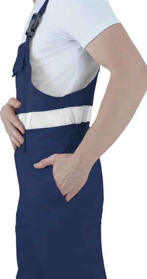 Костюм мужской БРАЙТ сигнальный, от механических воздействий и ОПЗ (куртка, полукомбинезон), флуоресцентный желтый/синий Кос 773