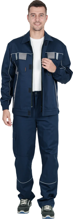 Костюм КОНФОРМ летний, т/синий-серый (Куртка+брюки) Кос 588