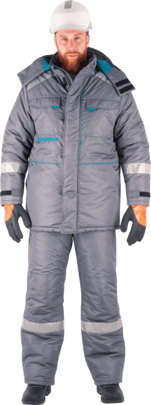 Костюм ГАЛАКТИКА зимний, серый-бирюза Кос 310