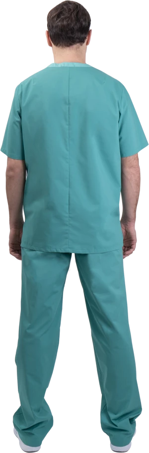 Костюм мужской ХИРУРГ МЕДИКАЛ от ОПЗ (блуза, брюки), зелёный Кос 848
