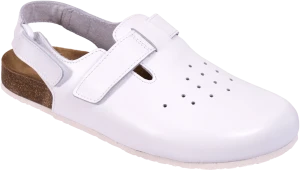 Сабо МАКАС мужские (12WHT), кожаные (белый)
