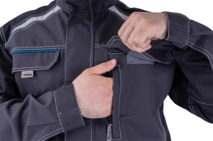 Куртка мужская ТУРБО SAFETY от механических воздействий и ОПЗ, темно-серая/чёрная Кур 1604