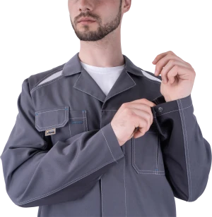 Халат мужской ТУРБО SAFETY от механических воздействий и ОПЗ, серый/темно-серый Хал 556