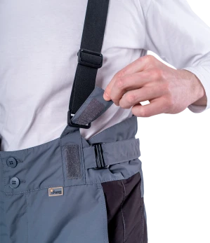 Брюки мужские ХАЙ-ТЕК SAFETY от пониженных температур воздуха и ветра, механических воздействий и ОПЗ, серый/черный Брю 217