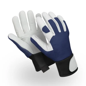 Перчатки ВИБЛОК (VG-572), полиэфир, кожа, VibraGel®, Velcro®, цвет сине-белый Пер 750
