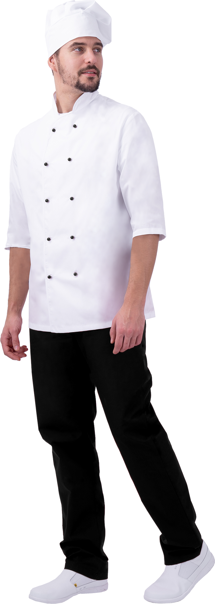 Костюм ШЕФ-ПОВАР, белый-черный Кос 044