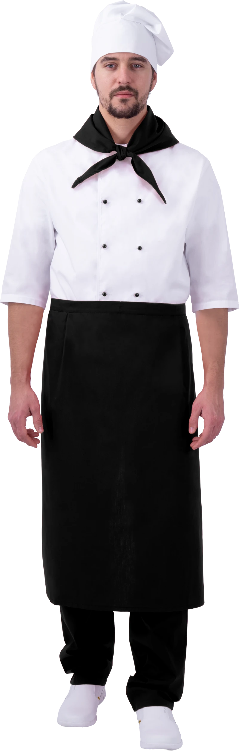 Костюм ШЕФ-ПОВАР, белый-черный Кос 044