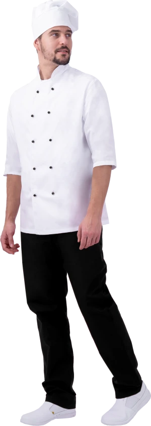 Костюм ШЕФ-ПОВАР, белый-черный Кос 044