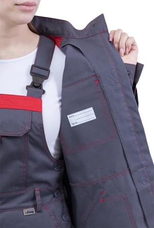 Куртка женская ХАЙ-ТЕК SAFETY от механических воздействий и ОПЗ, серый/красный/черный Кур 421