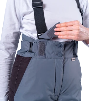 Брюки женские ХАЙ-ТЕК SAFETY от пониженных температур воздуха и ветра, механических воздействий и ОПЗ, серый/черный Брю 231