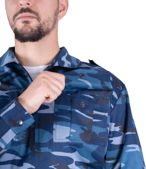 Костюм ВУЛКАН мужской от механических воздействий и ОПЗ (куртка, брюки), цвет КМФ серый Кос 421